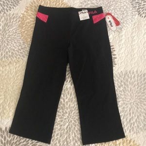 Fila Black and Pink Fitness Capris